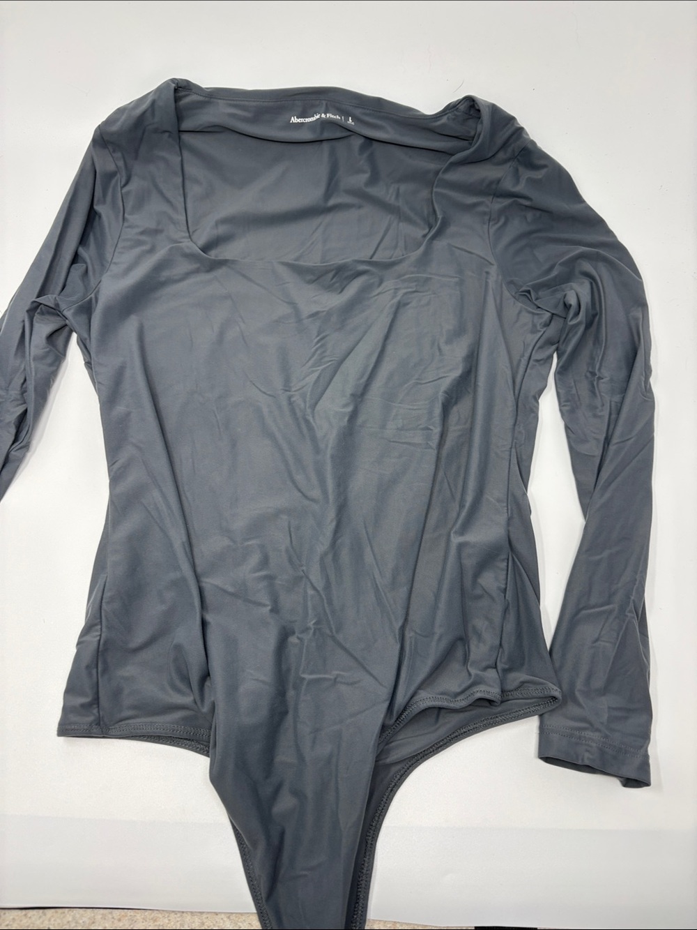 Abercrombie & Fitch Long-Sleeve Charcoal One-Piece body shirt